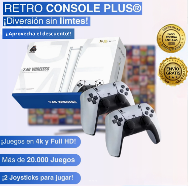 Mini Consola Retro M15 4K | +20.000 Juegos Clásicos | 2 Controles Inalámbricos