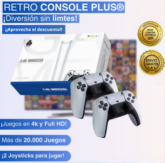 Mini Consola Retro M15 4K | +20.000 Juegos Clásicos | 2 Controles Inalámbricos
