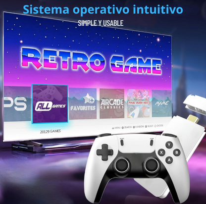 Mini Consola Retro M15 4K | +20.000 Juegos Clásicos | 2 Controles Inalámbricos